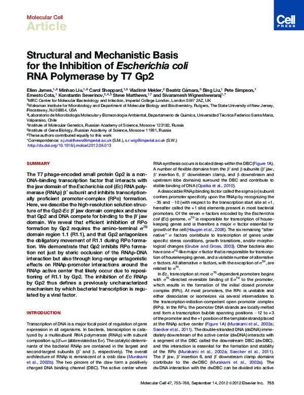 (PDF) Structural and Mechanistic Basis for the Inhibition of ...