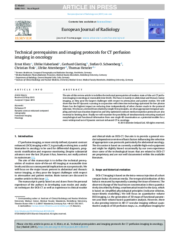 (PDF) Technical prerequisites and imaging protocols for CT perfusion ...