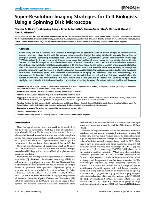 (PDF) Super-Resolution Imaging Strategies for Cell Biologists Using a ...