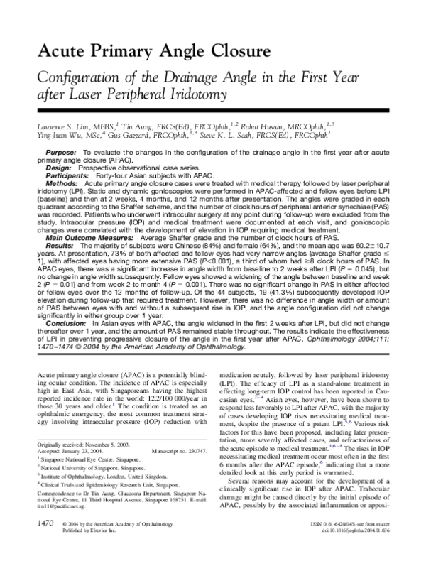 (PDF) Acute primary angle closure