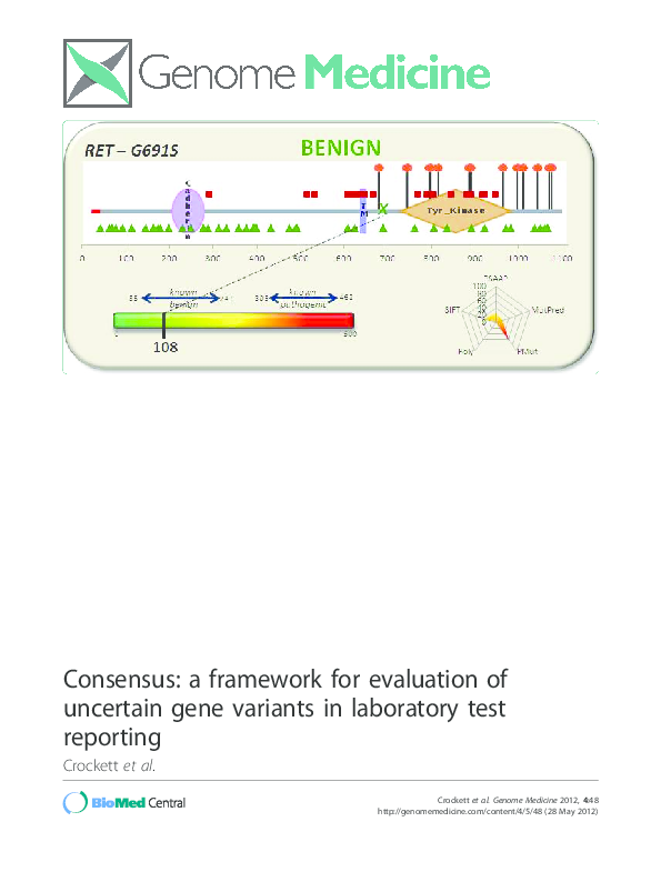 (PDF) Consensus: a framework for evaluation of uncertain gene variants ...