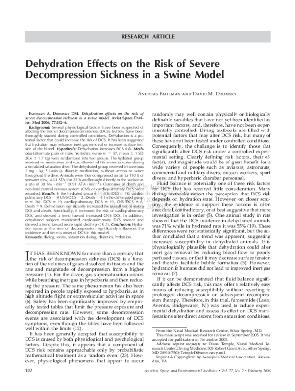 (PDF) Dehydration effects on the risk of severe sickness