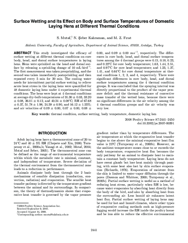 (PDF) Surface Wetting and Its Effect on Body and Surface Temperatures ...