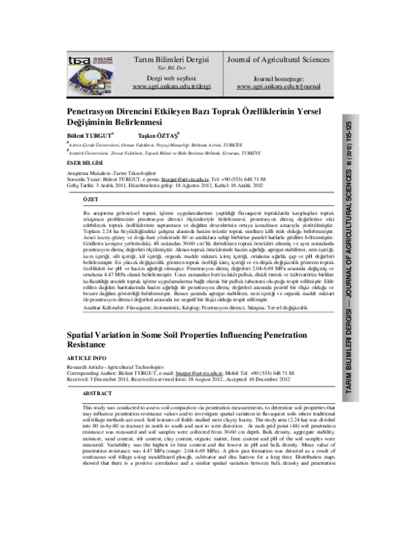 (PDF) Spatial Variation in Some Soil Properties Influencing