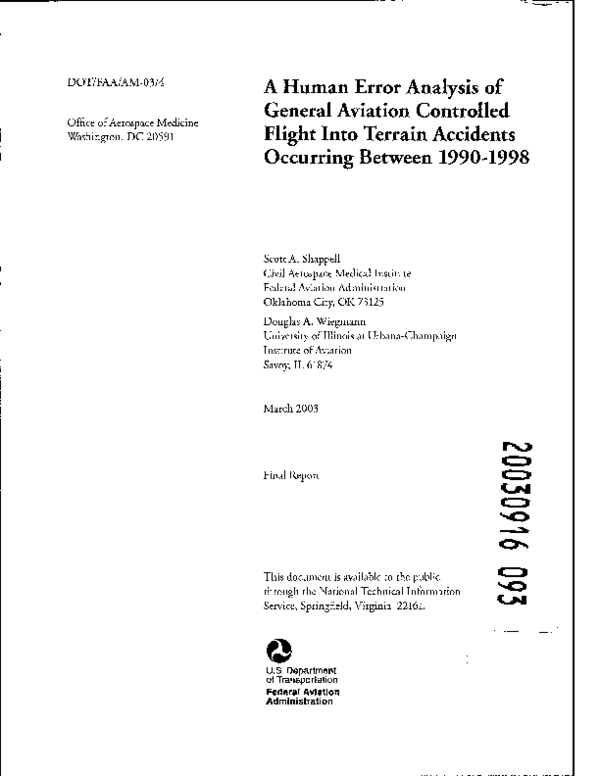 (PDF) A Human Error Analysis of General Aviation Controlled Flight into ...