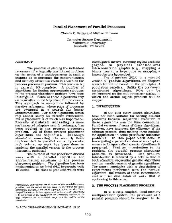 (PDF) Parallel placement of parallel processes
