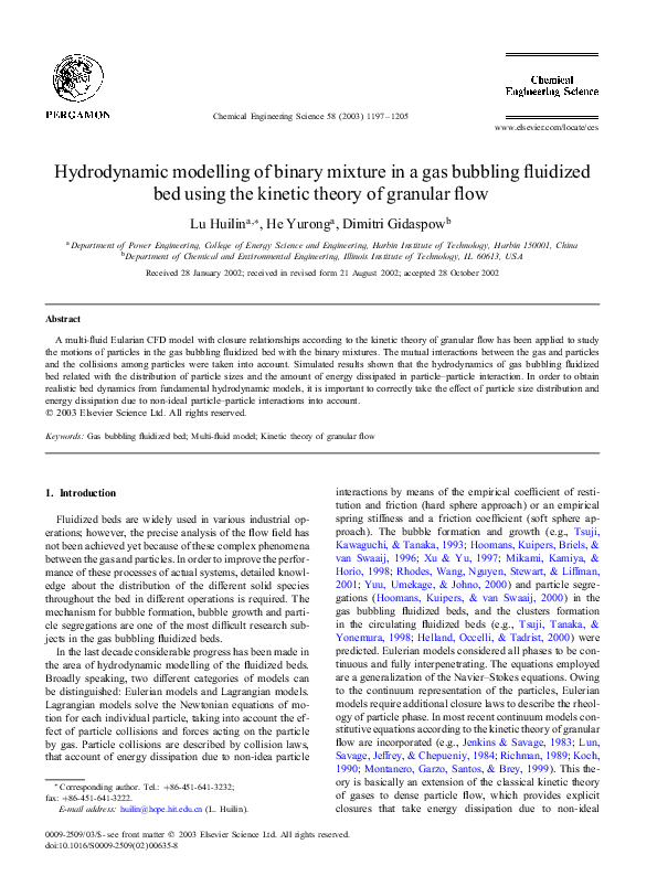 (PDF) Hydrodynamic modelling of binary mixture in a gas bubbling ...