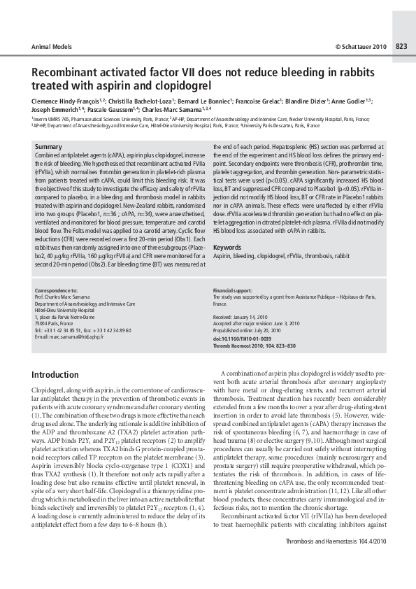 (PDF) activated factor VII does not reduce bleeding in