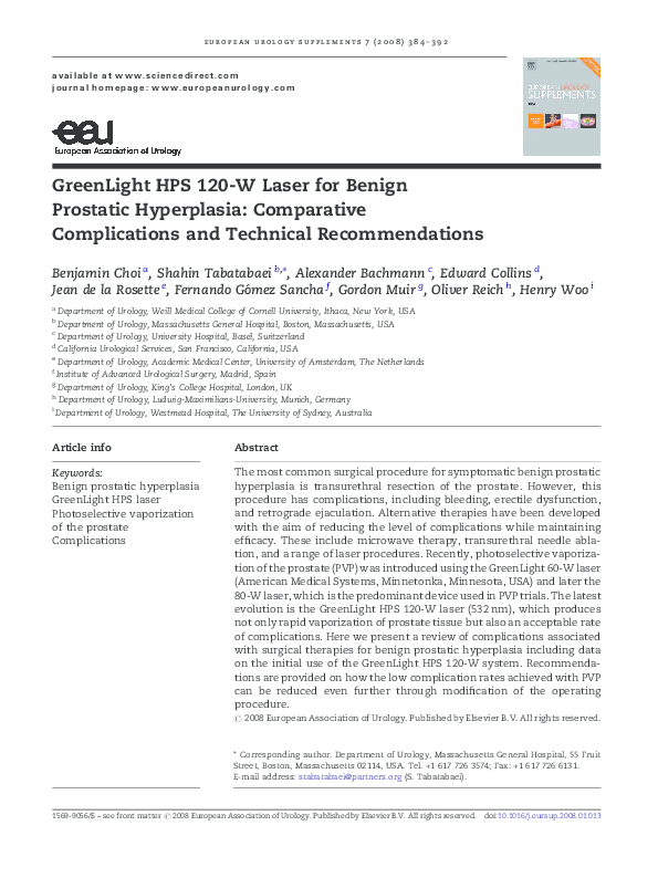 Green Light Prostate Surgery Complications Shelly Lighting