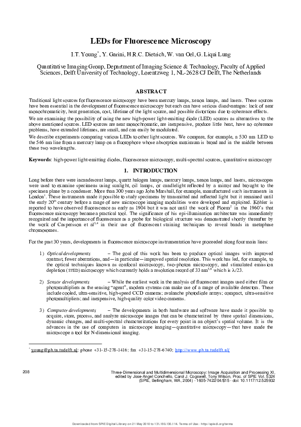 (PDF) LEDs for fluorescence microscopy