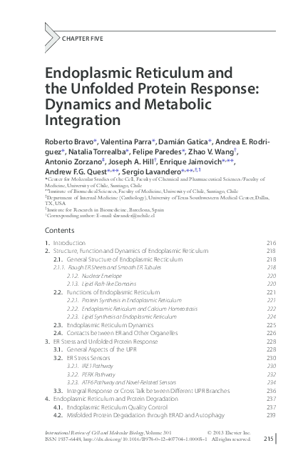 Endoplasmic Reticulum and the Unfolded Protein Response