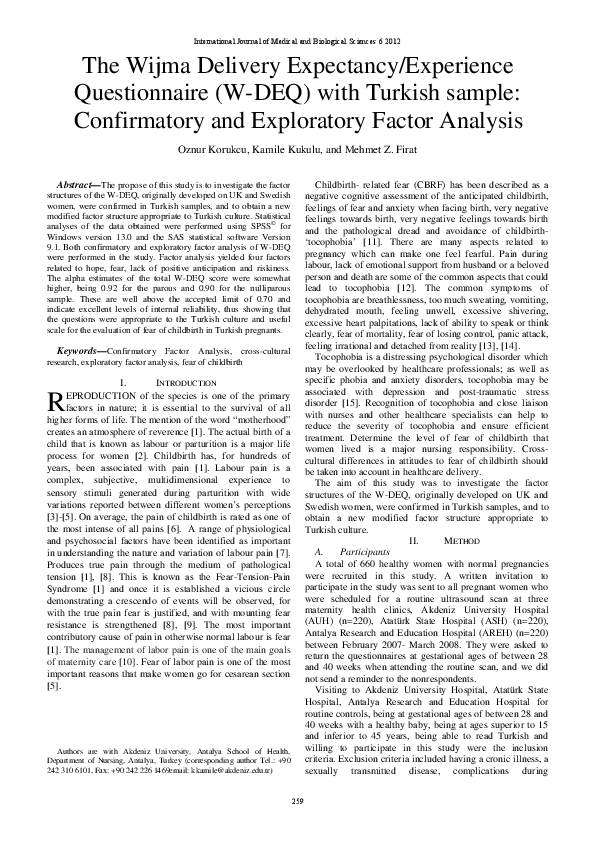 PDF The Wijma Delivery Expectancy Experience Questionnaire W DEQ pdf-the-wijma-delivery-expectancy-experience-questionnaire-w-deq
