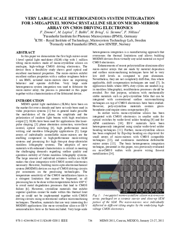 (PDF) Very large scale heterogeneous system integration for 1-megapixel ...