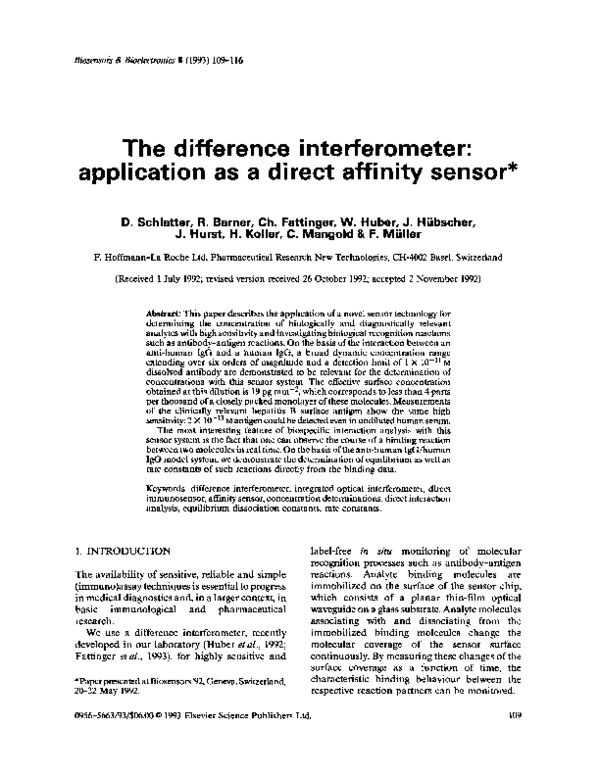 (PDF) The difference interferometer: application as a direct affinity ...