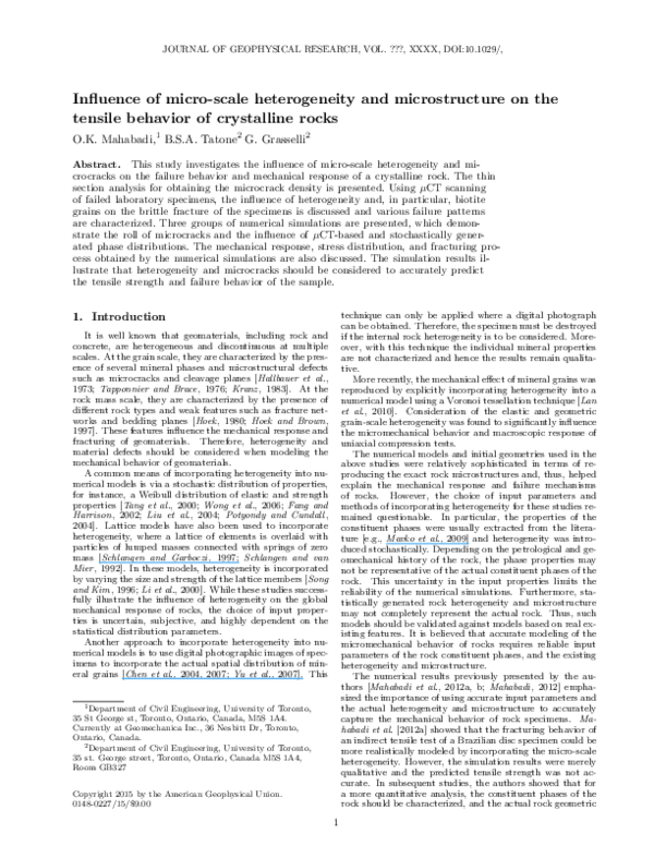 (PDF) Influence of microscale heterogeneity and microstructure on the ...