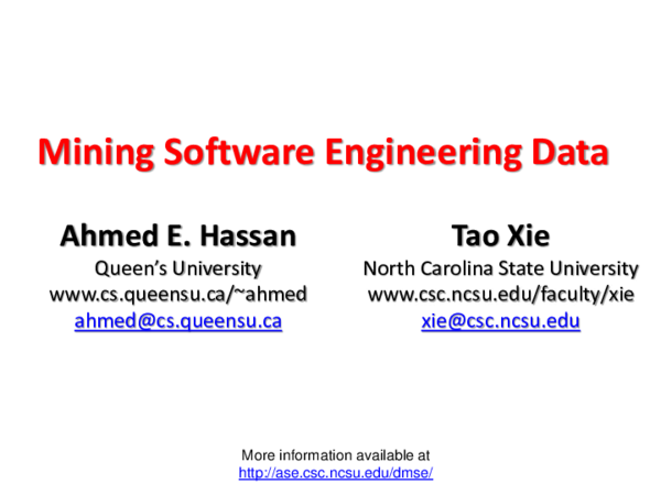 (PDF) Mining Software Engineering Data