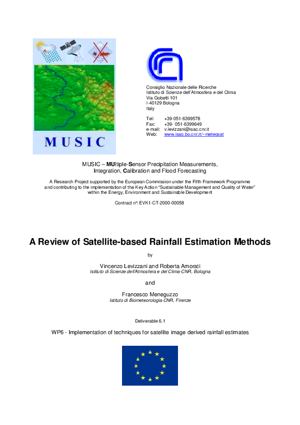 (PDF) A Review of Satellite-based Rainfall Estimation Methods