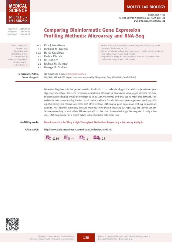 (PDF) Comparing bioinformatic gene expression profiling methods ...