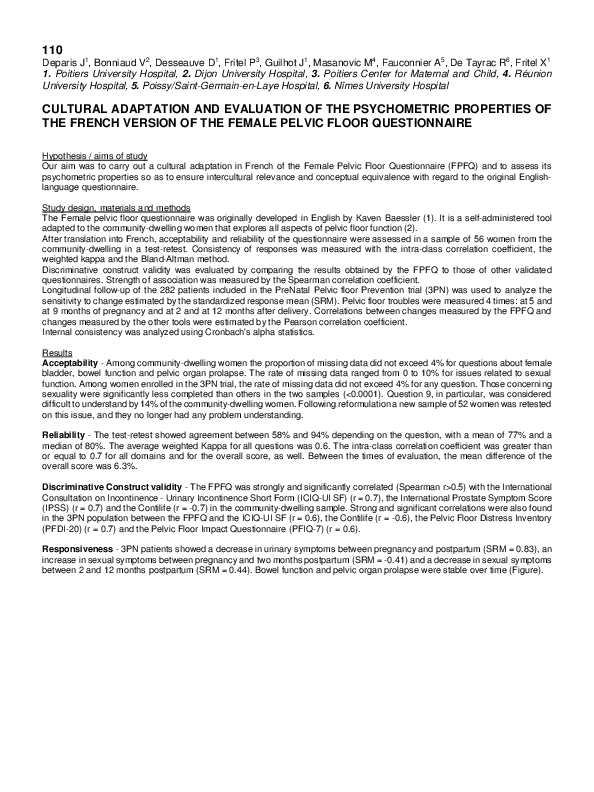 (PDF) CULTURAL ADAPTATION AND EVALUATION OF THE PSYCHOMETRIC PROPERTIES ...