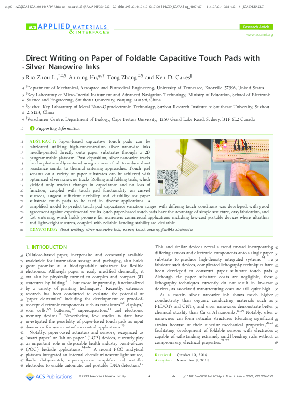 (PDF) Direct writing on paper of foldable capacitive touch pads with ...
