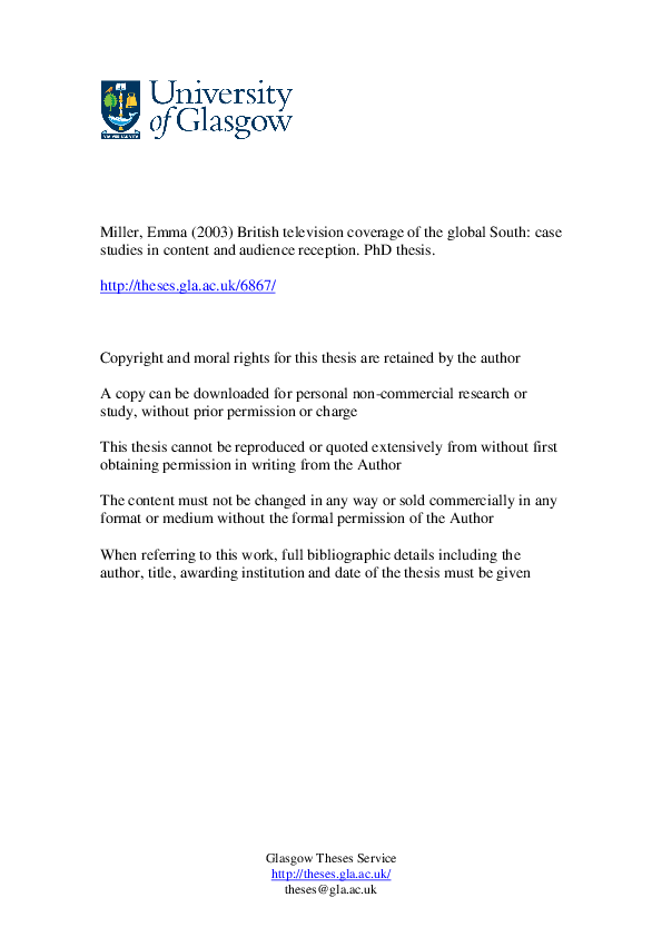  PDF British Television Coverage Of The Global South Case Studies In