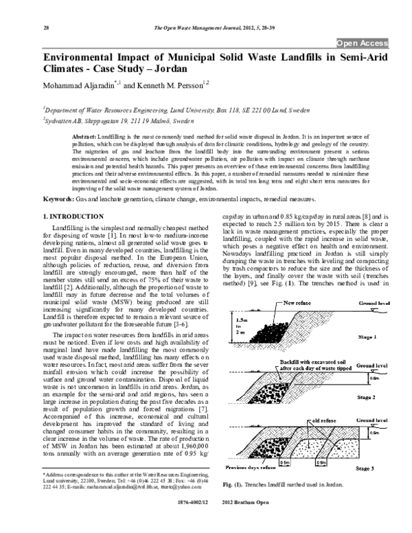 (PDF) Environmental Impact of Municipal Solid Waste Landfills in Semi ...