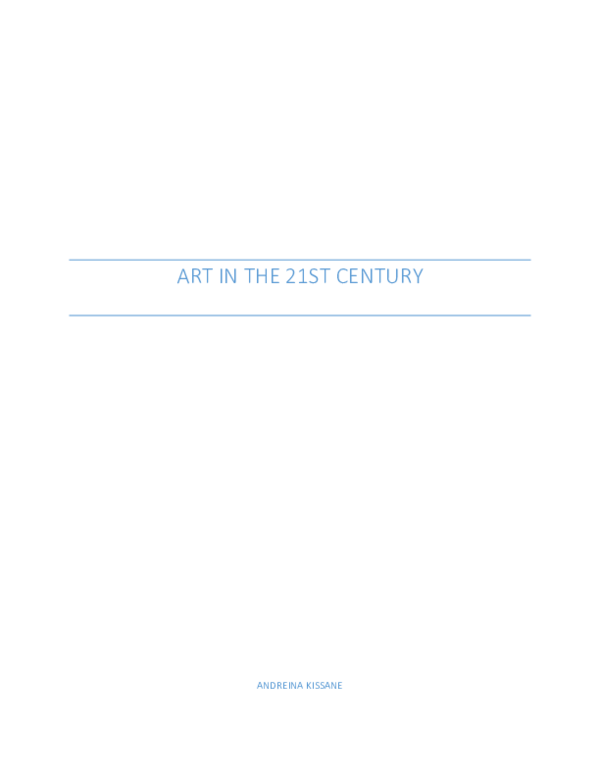 (PDF) Art in the 21st Century
