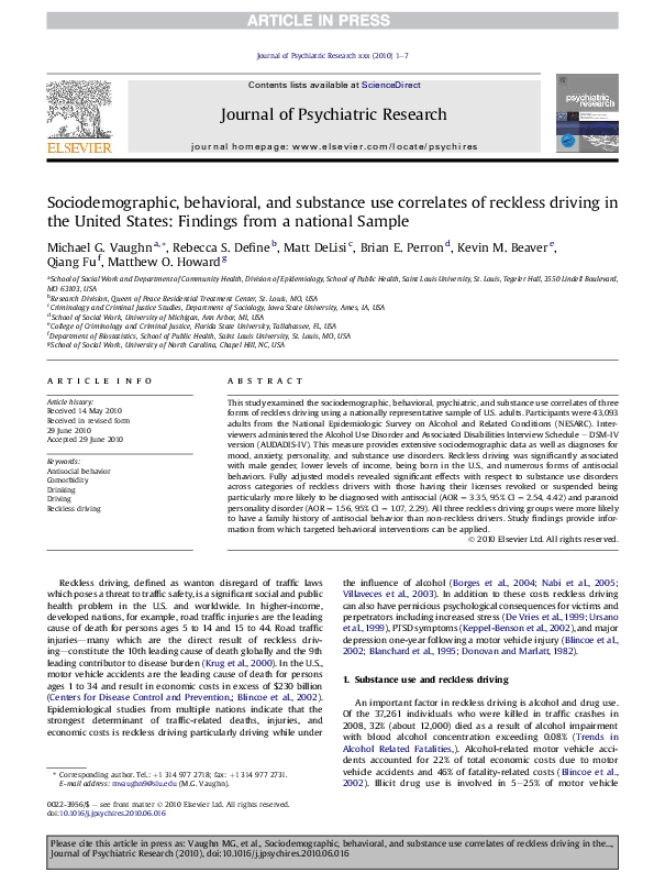 (PDF) Sociodemographic, behavioral, and substance use correlates of ...