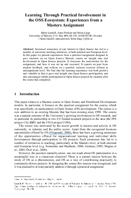 (PDF) Learning Through Practical Involvement in the OSS Ecosystem ...
