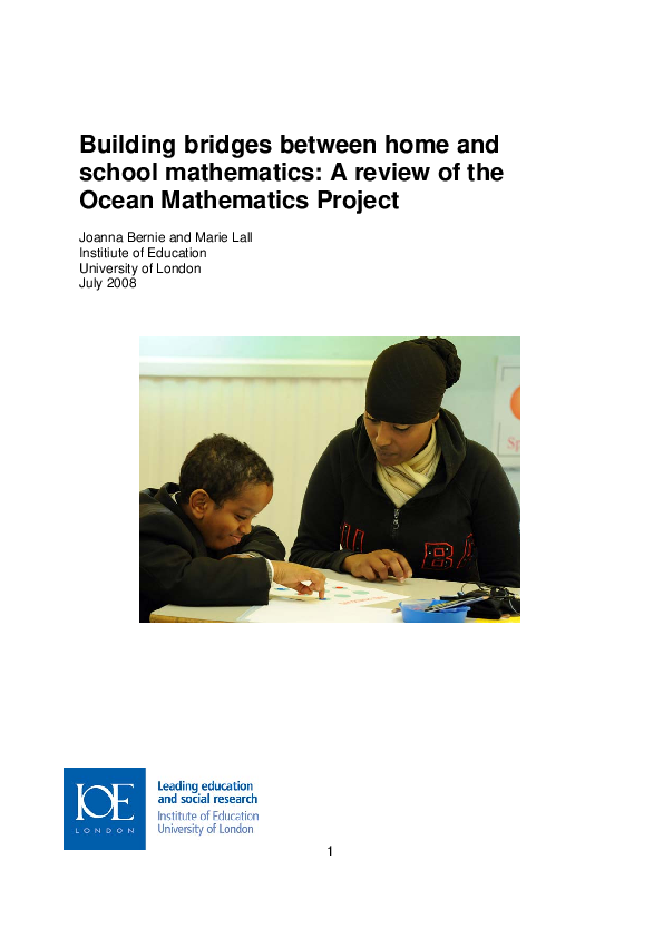 (PDF) Building bridges between home and school mathematics A review of