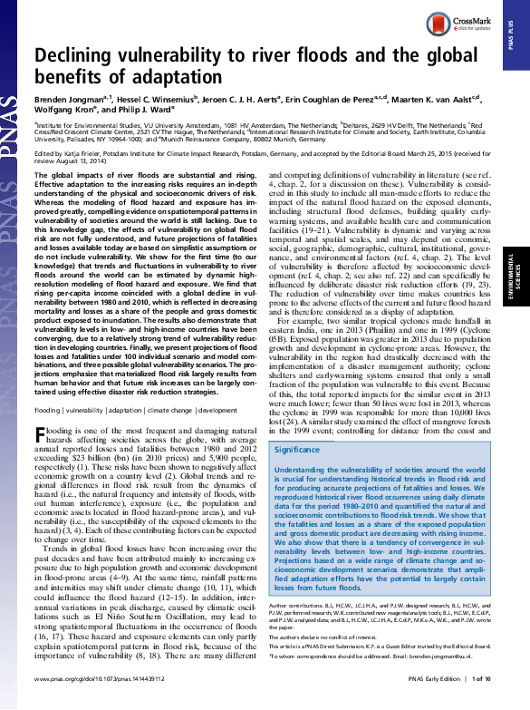 (PDF) Declining vulnerability to river floods and the global benefits ...