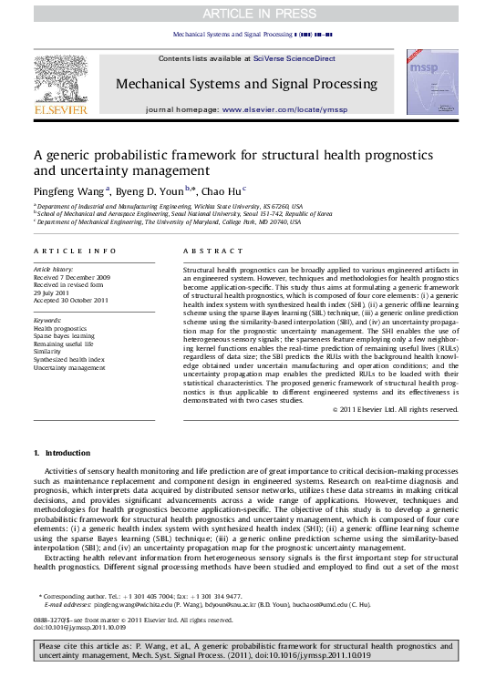 (PDF) A generic probabilistic framework for structural health ...