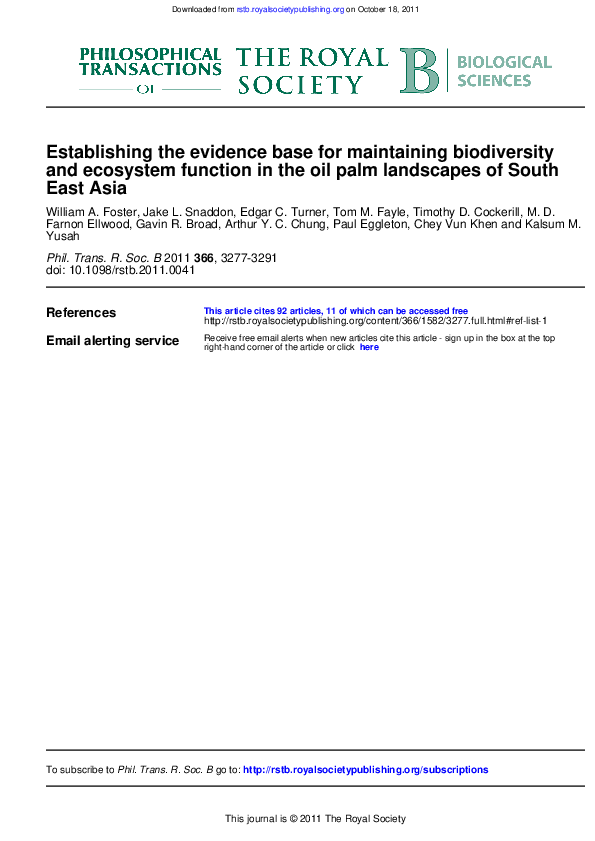 (PDF) Effects of in situ habitat quality and landscape characteristics