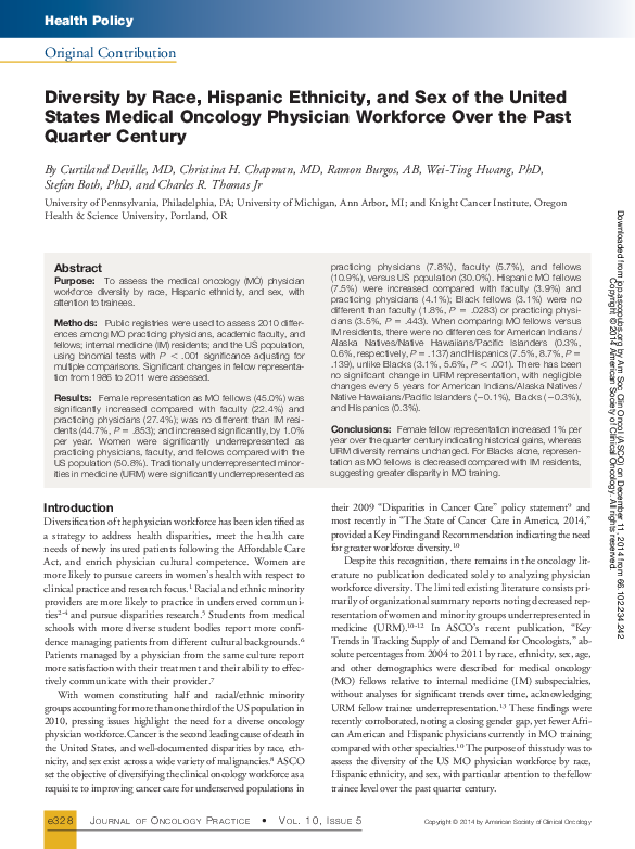 (PDF) Diversity by race, Hispanic ethnicity, and sex of the United ...