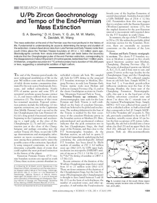 (PDF) U/Pb Zircon Geochronology and Tempo of the End-Permian Mass ...