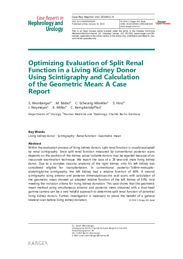 (PDF) Optimizing evaluation of split renal function in a living kidney ...