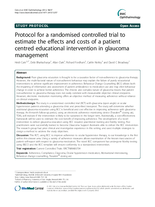 (PDF) Protocol for a randomised controlled trial to estimate the ...