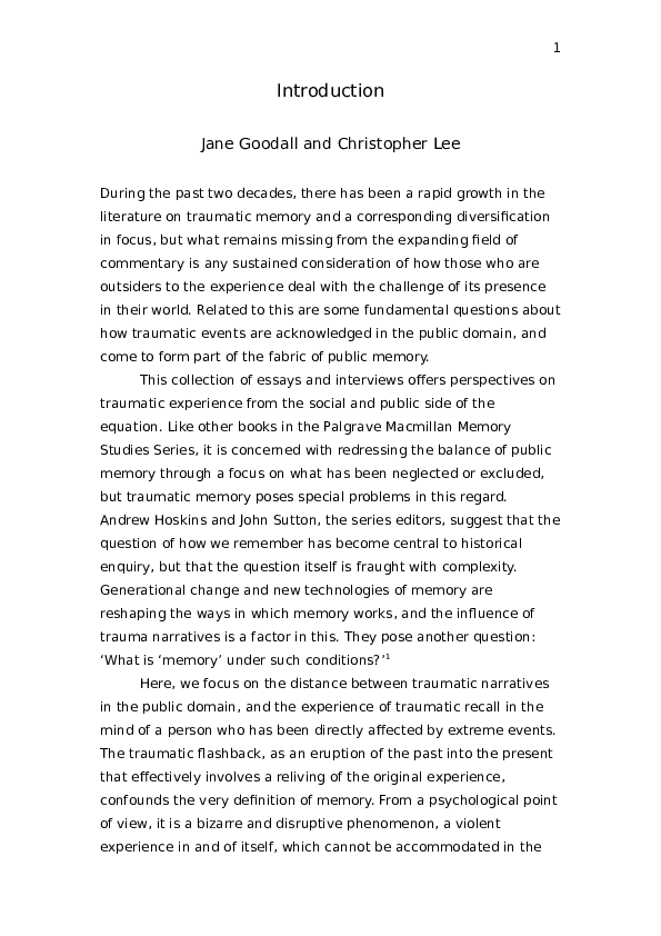 Traumatic experience essay image