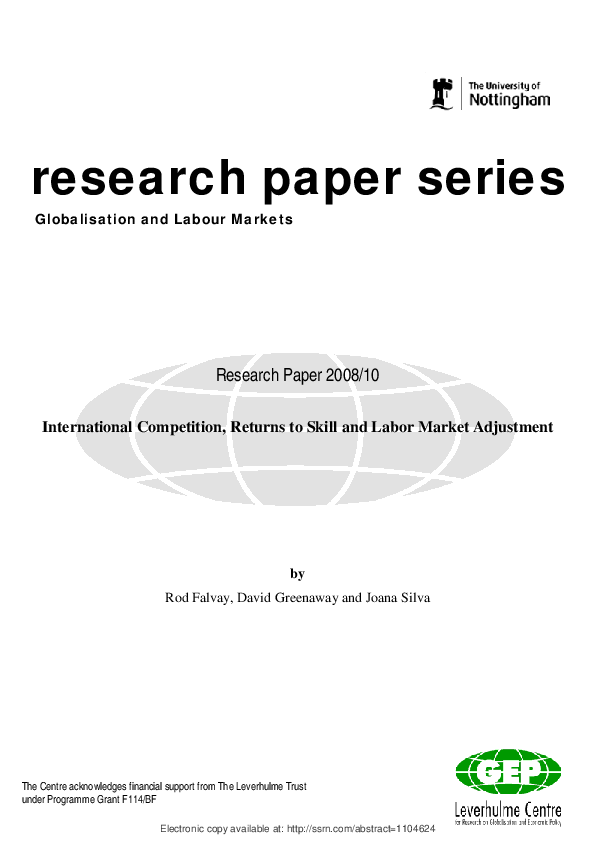 (PDF) International Competition, Returns to Skill and Labor Market ...