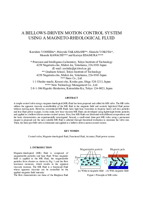 (PDF) A bellowsdriven motion control system using a