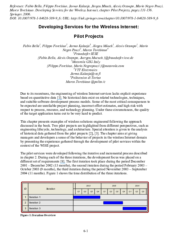 (PDF) Pilot Projects