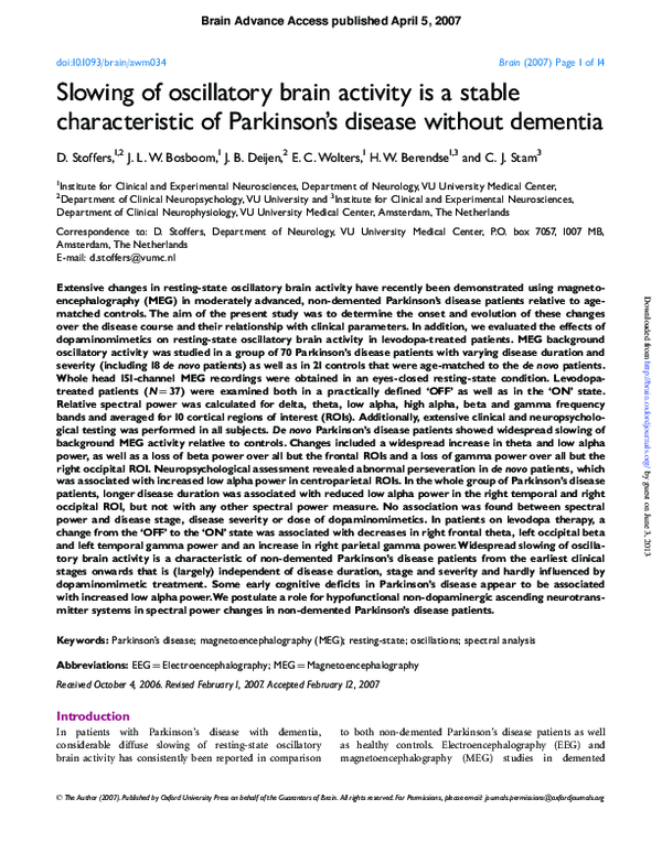 (PDF) Slowing of oscillatory brain activity is a stable characteristic ...