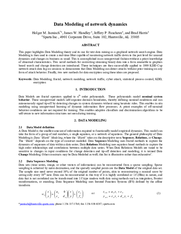 (PDF) Data modeling of network dynamics