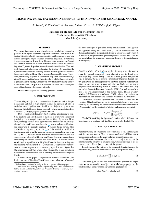 (PDF) Tracking using Bayesian inference with a two-layer Graphical Model