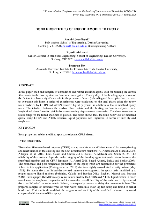 (PDF) BOND PROPERTIES OF RUBBER MODIFIED EPOXY