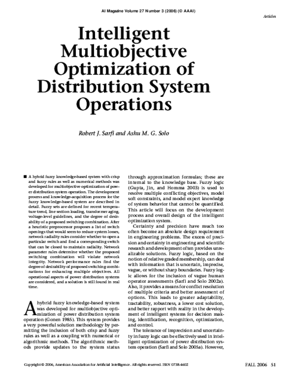 (PDF) Intelligent Multiobjective Optimization of Distribution System ...