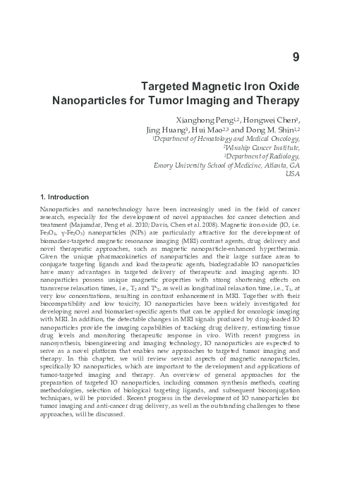 (PDF) Targeted magnetic iron oxide nanoparticles for tumor imaging and ...