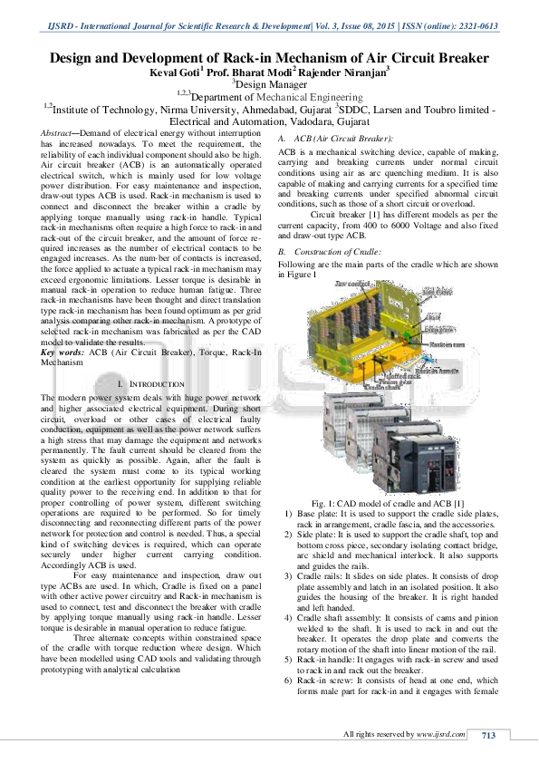 (PDF) Design and Development of Rack-inMechanism of Air Circuit Breaker