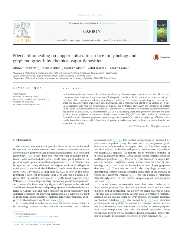 (PDF) Effects of annealing on copper substrate surface morphology and ...