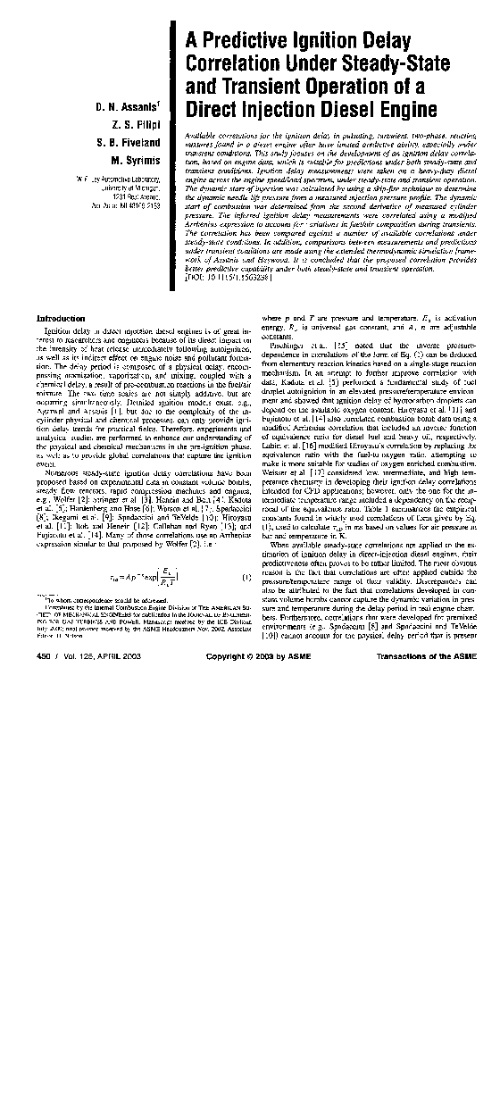 (PDF) A Predictive Ignition Delay Correlation Under Steady-State and ...